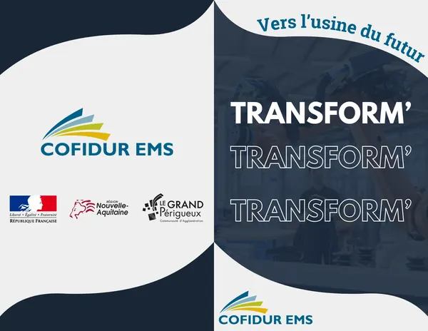 Recto du carton d'invitation créé pour Cofidur EMS